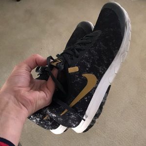 Nike Flex Black and Gold sneakers